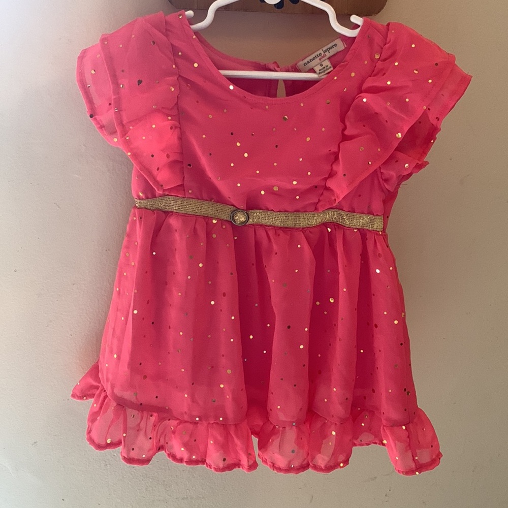 Hot pink nanette lepore girls top, size 5
